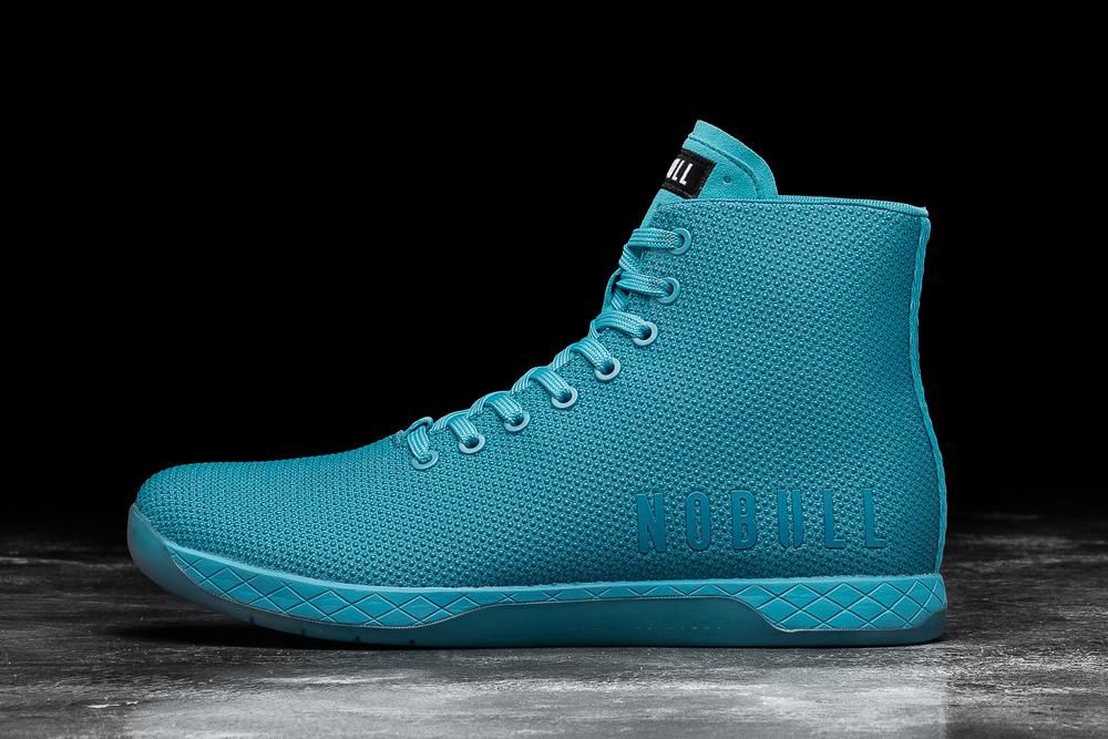 NOBULL High-Top Neon Superfabric Uzun Spor Ayakkabı Erkek - Mavi - Turkiye (CJB-904215)